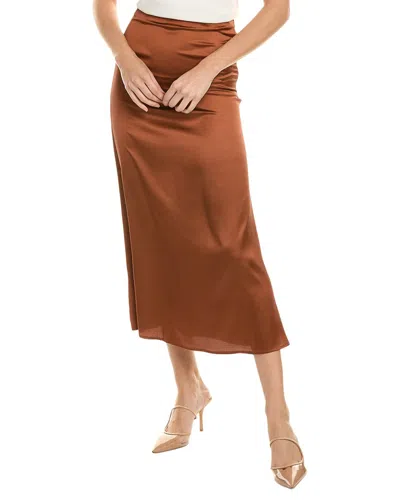 To My Lovers Midi Slip Skirt In Brown