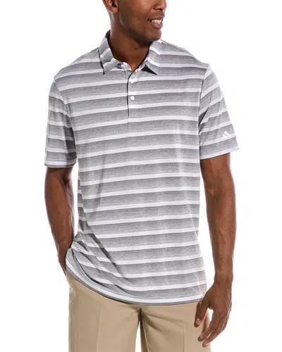 Adidas Golf Two-color Stripe Polo Shirt In Grey