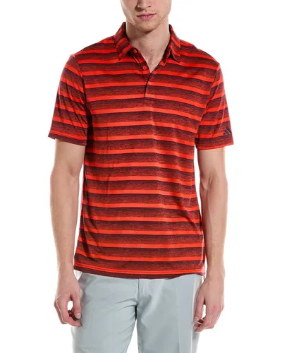 Adidas Golf 2 Color Stripe Polo Shirt In Red