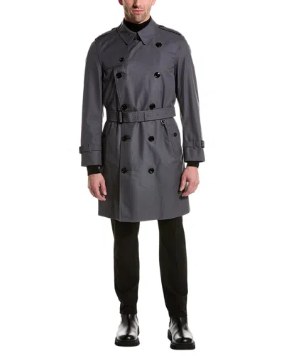 Burberry Short Trench Coat In Grey
