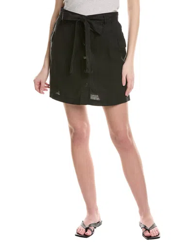 Michael Stars Martina Linen Mini Skirt In Black