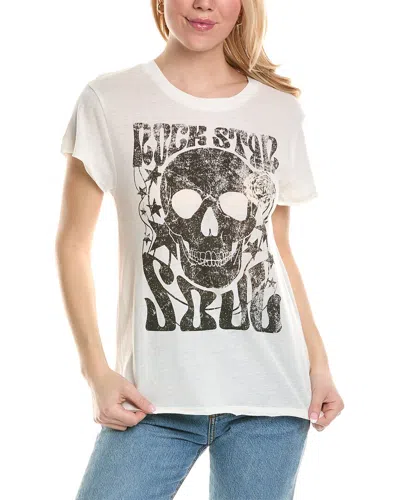 Chaser Skull And Flowers Tee In White