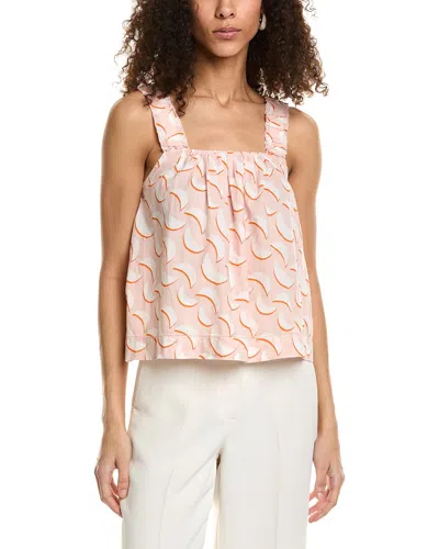 Lilla P Elastic Strap Tank In Petal Print In Pink