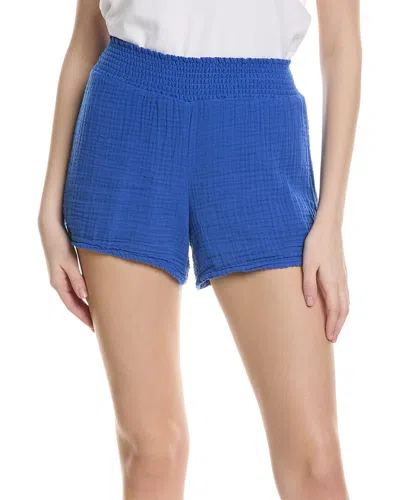 Michael Stars Peggy Smocked Waist Short In Blue