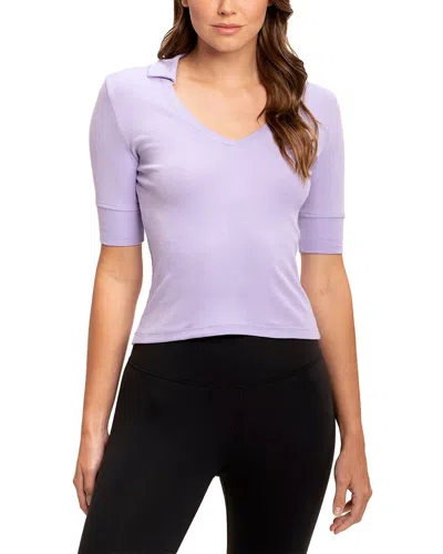 Threads 4 Thought Aubrey Feather Rib Collar V-neck Top In Purple