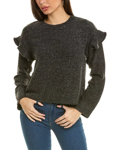 Sol Angeles Brushed Boucle Flounce Pullover In Black