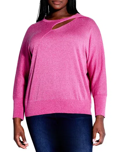 Nic + Zoe Nic+zoe Plus Soft Sleeve Twist Sweater T-shirt In Pink
