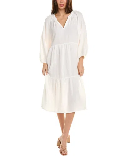 Nation Ltd Imani Tiered Peasant Midi Dress In White