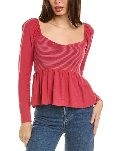 Nation Ltd Zoie Babydoll Top In Red