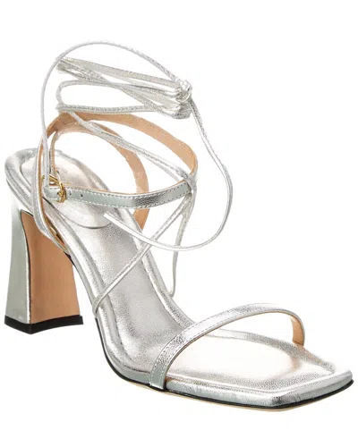 Frame Women's Le Ramona Metallic Leather Lace-up Sandals In Silver