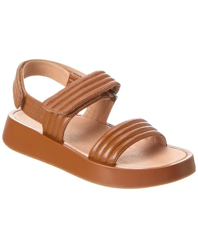 Madewell Quilted Leather Flatform Sandal In Brown