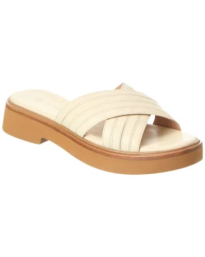 Madewell Pieced Crisscross Leather Slide In White
