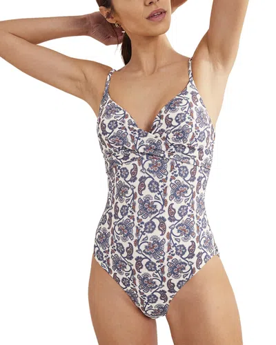 Boden Capri Cup-size Swimsuit Ivory, Blue Paisley Women  In White
