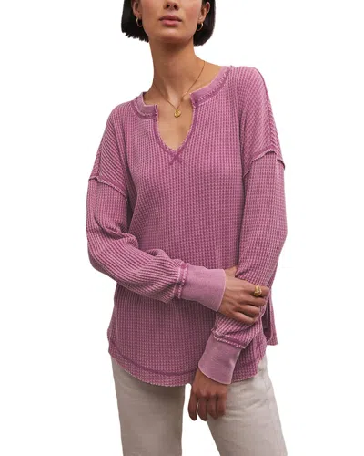 Z Supply Driftwood Thermal Ls Top In Purple
