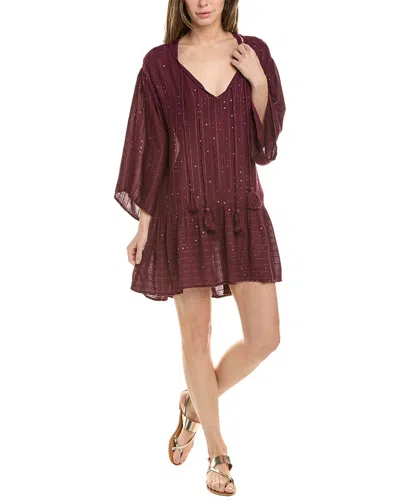 Pq Swim Angelica Sequined Tunic In Red