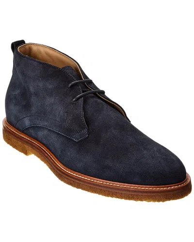 Tod's Suede Bootie In Blue