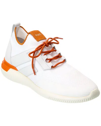 Tod's No_code Leather-trim Sneaker In White