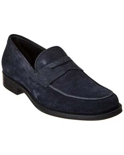 Tod's Suede Moccasin In Blue