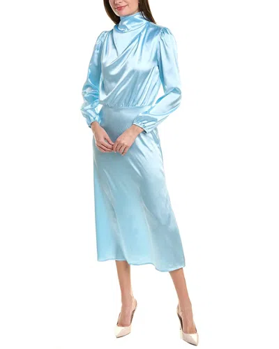 Jl Luxe Satin Midi Dress In Blue