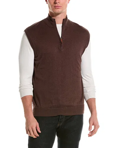 Alashan Cashmere 1/4-zip Mock Neck Cashmere-blend Vest In Brown