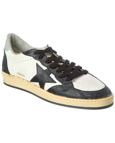 Golden Goose Ball Star Leather Trainer In White
