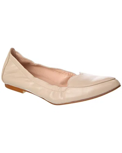 French Sole Claudia Leather Flat In Beige