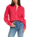 7 For All Mankind Pima Cotton Voile Button Up Shirt In Geranium