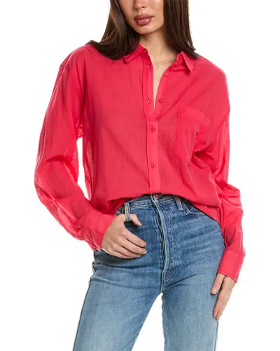 7 For All Mankind Pima Cotton Voile Button Up Shirt In Geranium