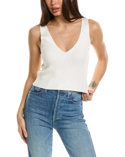 7 For All Mankind Crop Wool & Cashmere-blend Sweater Tank In White