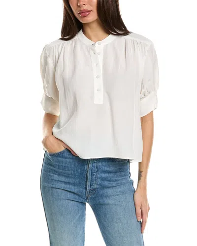 7 For All Mankind Cuff Shirt In White