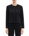 Theory Crop Double-breasted Jacket In Blk