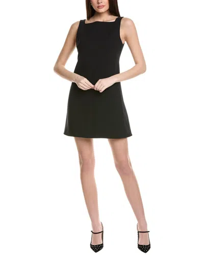 Theory Wool-blend Mini Dress In Black