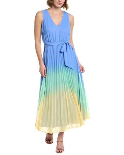 Taylor Ombre Cambria Chiffon Midi Dress In Blue