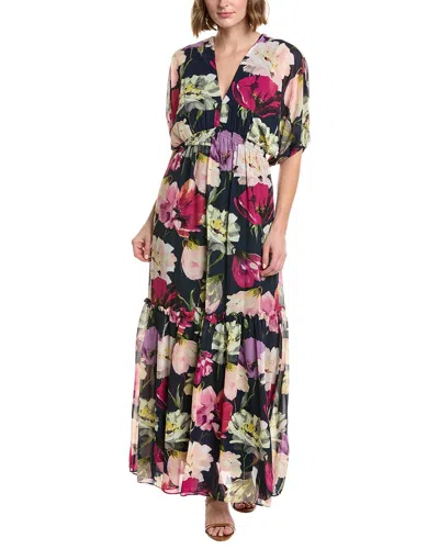 Taylor Printed Chiffon Maxi Dress In Blue