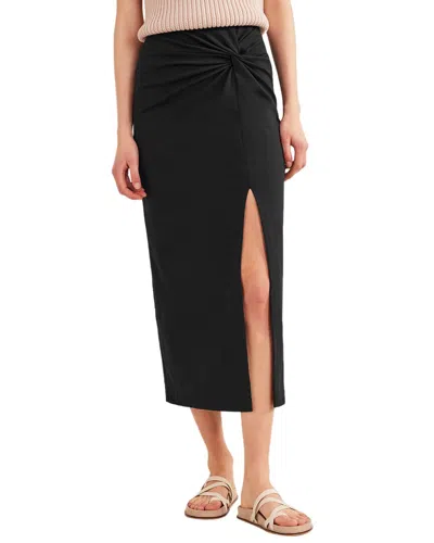 Boden Knot Detail Jersey Midi Skirt In Black