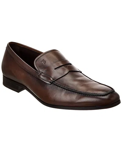 Tod's Leather Loafer In Brown