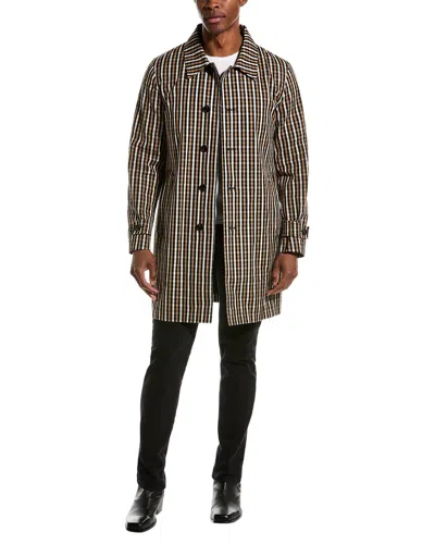 Tod's Check Raincoat In Brown