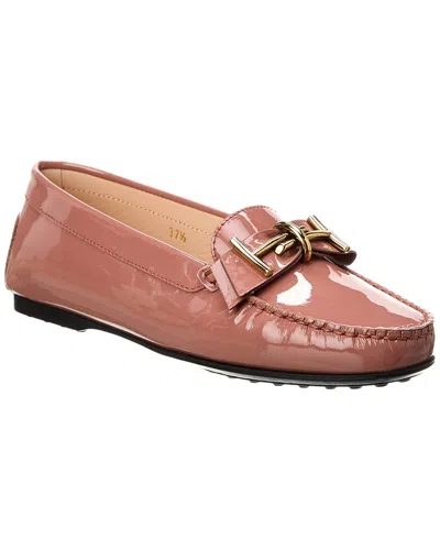 Tod's Gommani Ribbon Patent Loafer In Pink