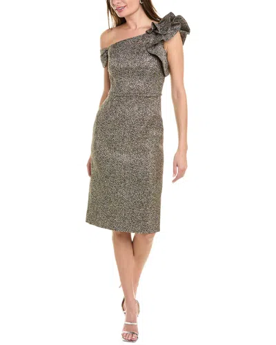 Teri Jon By Rickie Freeman Women's Metallic Jacquard One-shoulder Sheath Dress