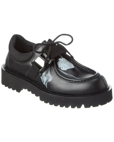 Valentino Garavani Valentino Leather Derby Shoe In Black