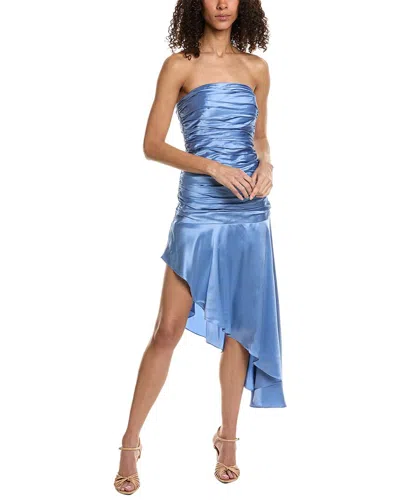 Cinq À Sept Cinq A Sept Eliza Silk Cocktail Dress In Blue