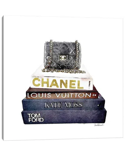 Icanvas Stack Of Fashion Books With A Chanel Bag By Amanda Greenwood Wall Art