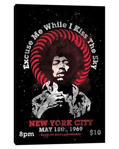 Icanvas Jimi Hendrix Experience 1969 U.s. Tour At Madison Square Garden Tribute Poster  By Radio Days Wall A
