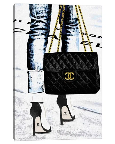 Icanvas Lady With The Chanel Bag And Black High Heels By Pomaikai Barron Wall Art