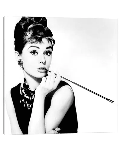 Icanvas Audrey Hepburn Smoking By Radio Days Wall Art