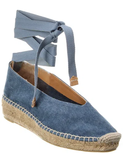 Castaã±er Gea Canvas Wedge Espadrille In Blue