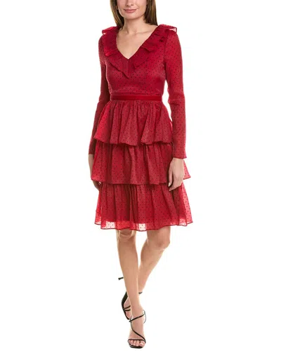 Rachel Parcell Ruffle Tiered Midi Dress In Red