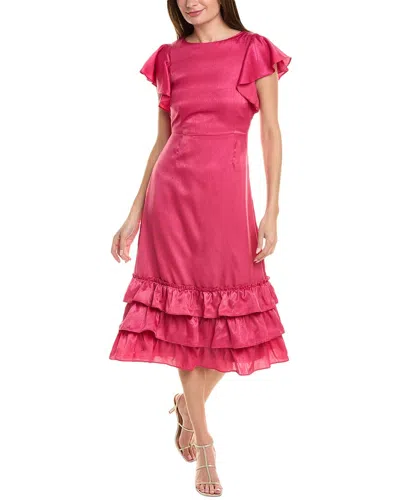 Rachel Parcell Tiered Midi Dress In Pink