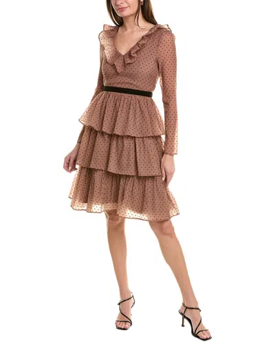 Rachel Parcell Ruffle Tiered Midi Dress In Beige