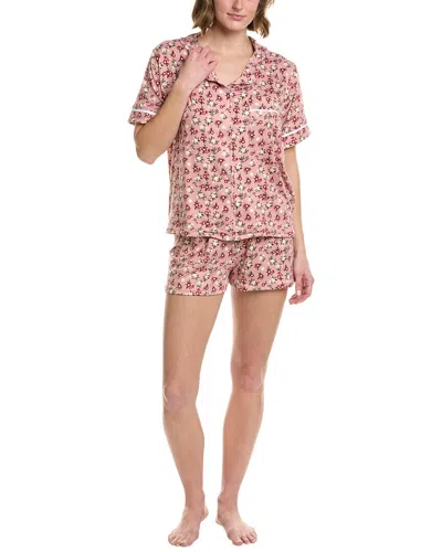 Anna Kay 2pc Roxas Silk-blend Pajama Set In Brown